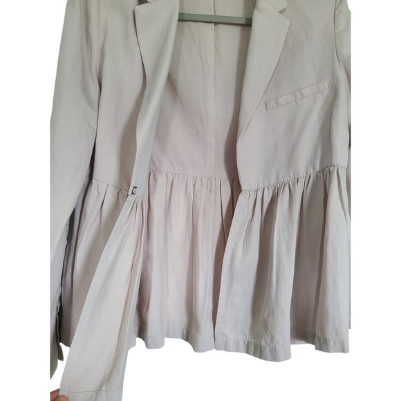 Ulla Johnson Lavender Amadie Peplum Ruffled Twill Hook Closure Blazer Size 4 - Picture 6 of 12